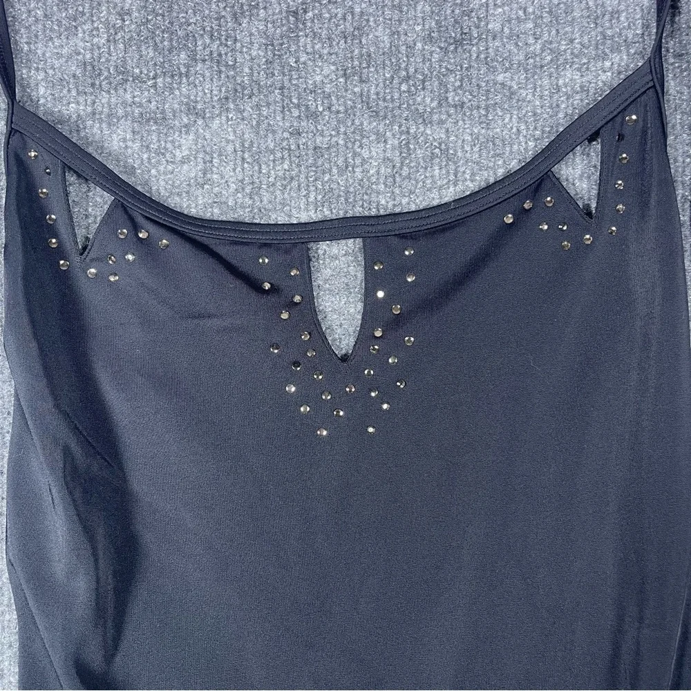 Victoria’s Secret Small NWOT Black‎ Cut Out Rhinestone Halter One Piece Swimsuit